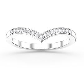 Unity Diamond Wishbone 18ct White Gold Wedding Ring